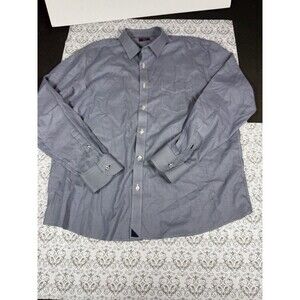 UNTUCKit Shirt Mens 2XL‎ XXL Blue Plaid 100% Cotton  Long Sleeve Button Up